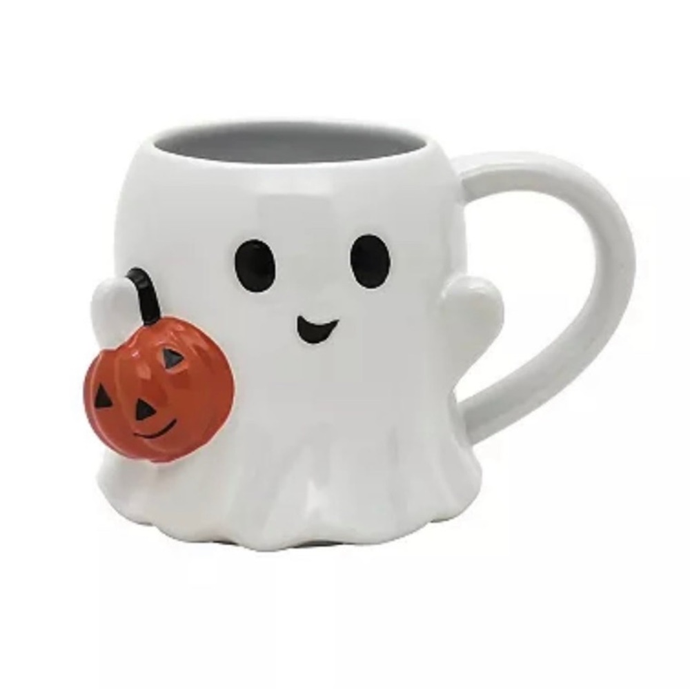 Kohls Ghost Mug Holding a jack-o’-lantern NWT